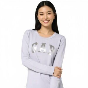 GAP Waffle-Knit Crewneck T-Shirt – Gap Logo – Cosmic Sky – Size M